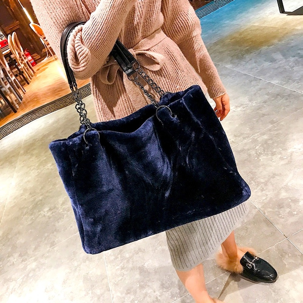 Soft and Plush Navy Handbag